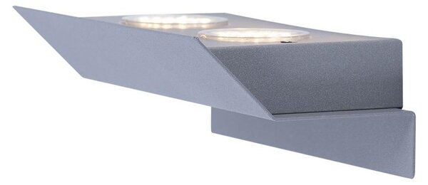 Applique a LED, acciaio zincato, lunghezza 21 cm, RUSTEGA