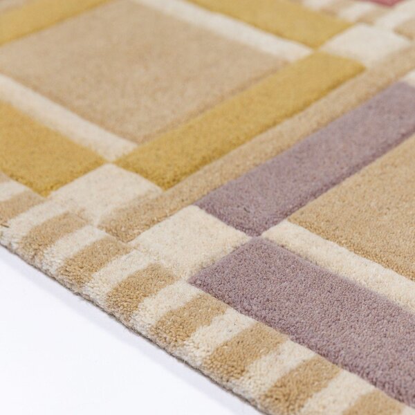Tappeto di colore naturale in lana tessuto a mano 160x230 cm Quadro Wool – Flair Rugs