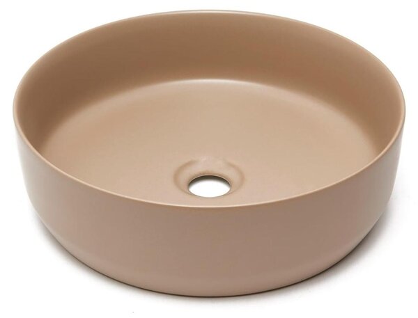 Lavabo SAT LOFTY Ø 39cm x 12h con scarico a scomparsa, marrone opaco