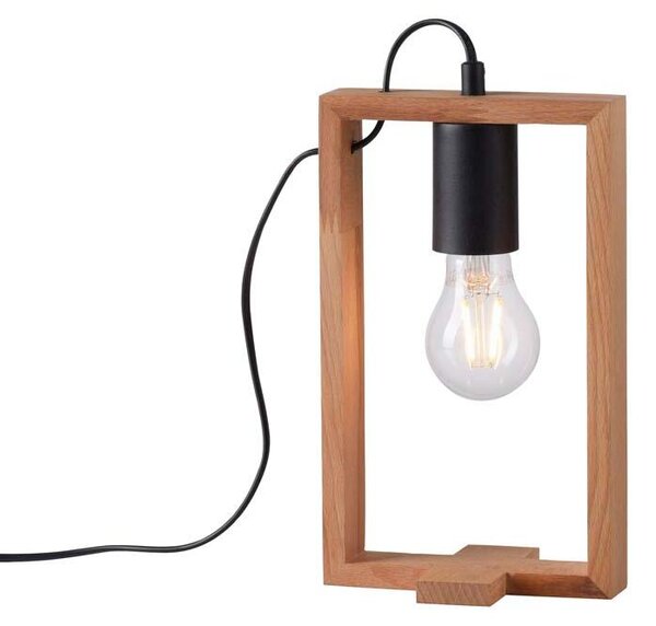 Lampada da tavolo, legno, nero, H 28,5 cm