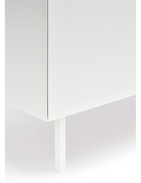 Tavolo TV in rovere decorato in bianco e naturale 180x45 cm Arista - Teulat
