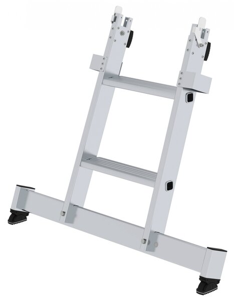 Base della scala puliscivetro a gradini con nivello® traverse 2 gradini