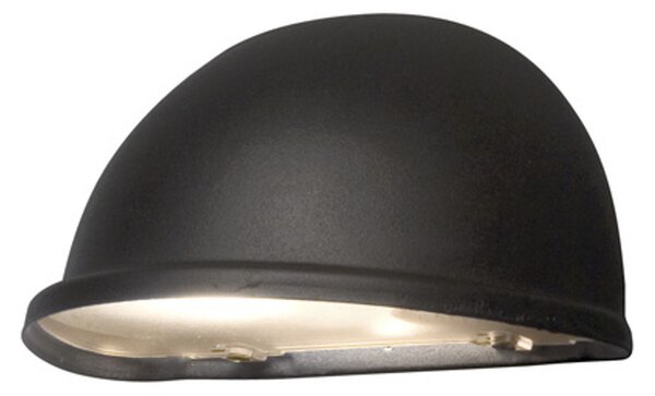 Konstsmide Torino Piccola lampada da parete, nera, in alluminio con vetro acrilico satinato