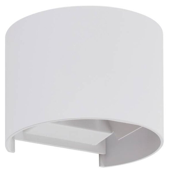 Lindby LED applique da esterno Nivar, rotonda, bianca, metallo, IP54