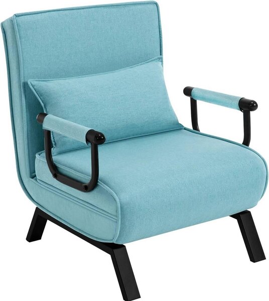 Poltrona letto WOLTU 3 in 1, con schienale regolabile, struttura in metallo Biancheria : Blu Colore : Blu