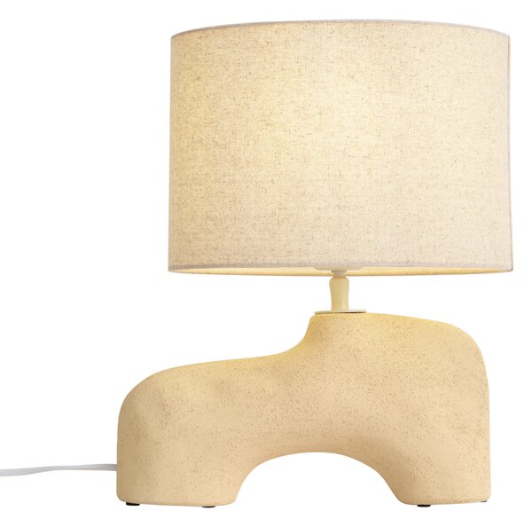Lampada da tavolo Wabi Sabi beige con paralume in lino 35 cm - Florence