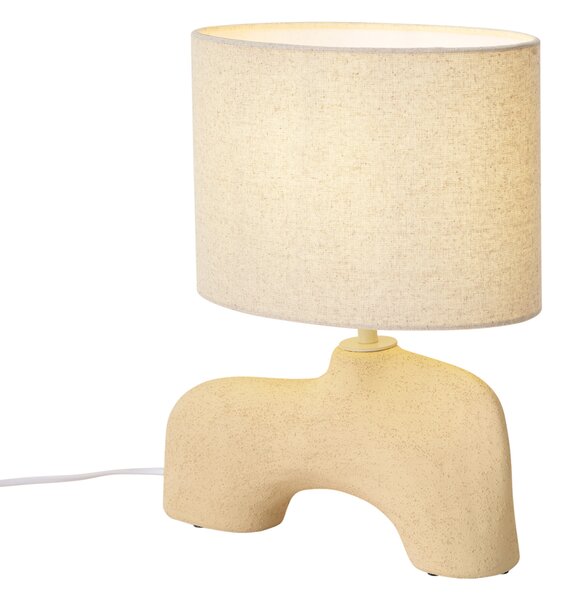 Lampada da tavolo Wabi Sabi beige con paralume in lino 35 cm - Florence