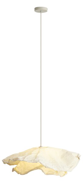 Japandi hanglamp beige met stoffen kap 80cm - Papel