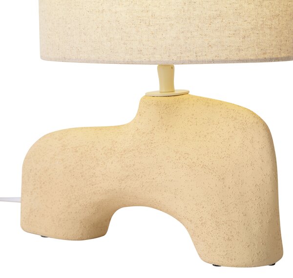 Lampada da tavolo Wabi Sabi beige con paralume in lino 35 cm - Florence