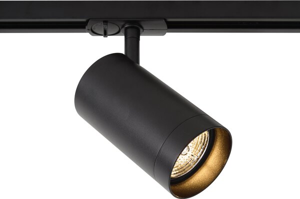 Sistema a binario moderno nero con 4 faretti e 3 lampade a sospensione bianche monofase - Iconic Bell Jeana Luxe