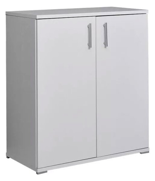 Armadietto Multiuso 2 Ante 72,3x36x81 cm in Truciolare Nobilitato Bianco