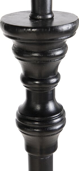 Lampada da terra nera con paralume Granny verde - Classico