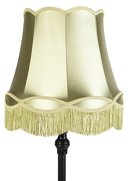 Lampada da terra intelligente nera con paralume Granny verde incl. Wifi A60 - Classico