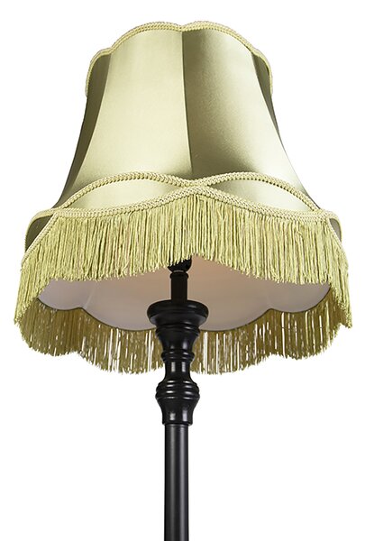Lampada da terra intelligente nera con paralume Granny verde incl. Wifi A60 - Classico