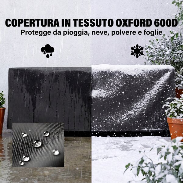 Outsunny Portalegna da Interno ed Esterno in Metallo con Telo Porta Legna e Copertura, 240x36x99cm, Nero