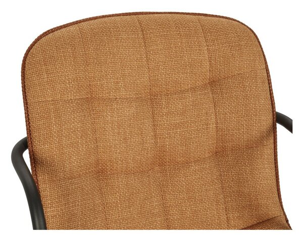 Sedia da pranzo color terracotta imbottito con braccioli Angie – Marckeric