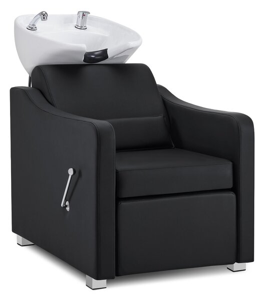 Sedia con lavabo, poggiapiedi ribaltabile, in Vetroceramica, regolabile, W8675BK