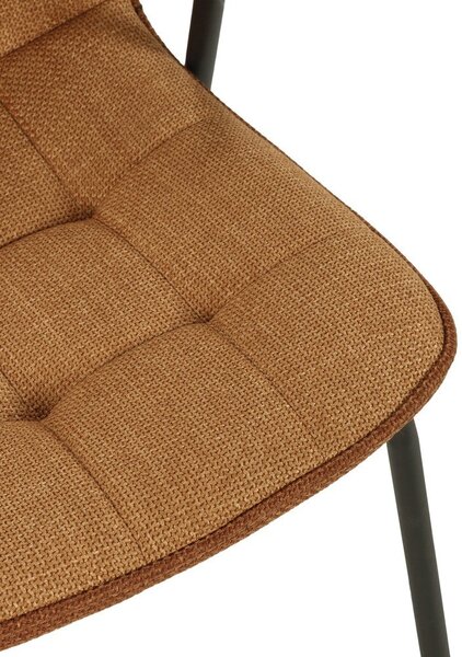 Sedia da pranzo color terracotta imbottito con braccioli Angie – Marckeric