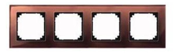 Cornice in vetro vero M-PLAN, a 4 ante, marrone mogano