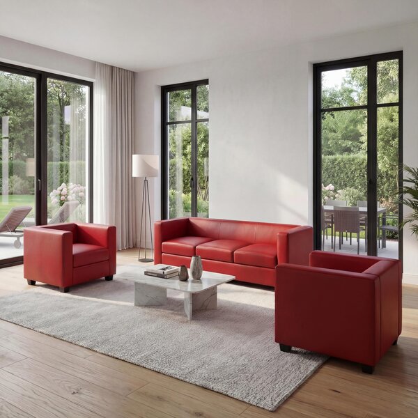 3-1-1 Divano Lille ~ Pelle, rosso