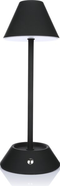 Lampada da tavolo a batteria LED Nordstern con funzione touch - Lampada da tavolo ricaricabile con cavo USB-C - Luce bianca calda dimmerabile 3000K-6000K - 28,5 cm, nera