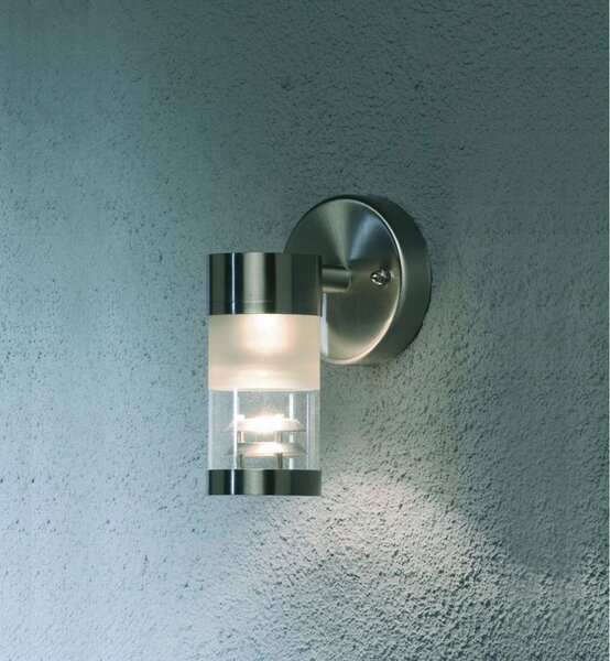 Konstsmide Bolzano Applique in acciaio inossidabile con vetro satinato/trasparente