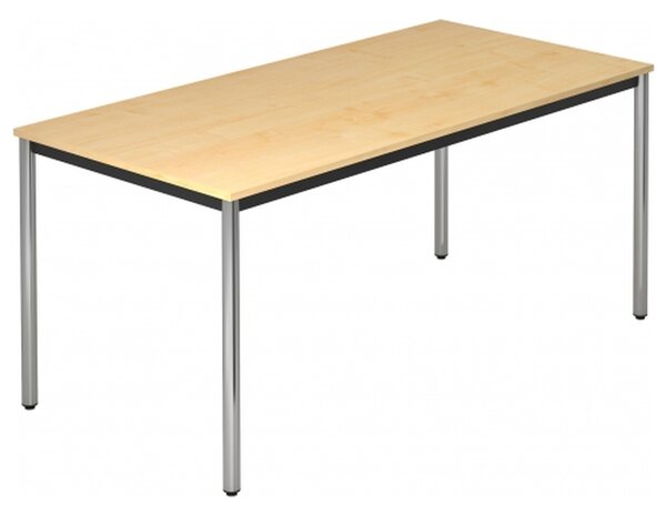 Tavolo da conferenza con tubo rotondo cromato Doran 160 X 80Cm acero