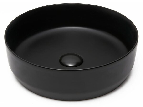 Lavabo SAT LOFTY Ø 39cm x 12h con set di scarico, nero opaco