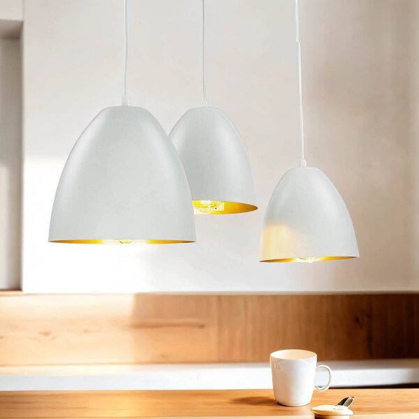 Lampada a sospensione 3 luci in metallo design retrò regolabile in altezza bianco E27 lampada a sospensione tavolo da pranzo
