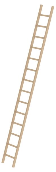Scala singola a pioli in legno senza traversa 14 pioli