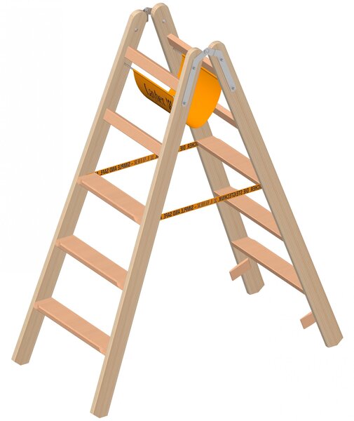 Scala a pioli in legno Layher 1020 con 2x5 gradini