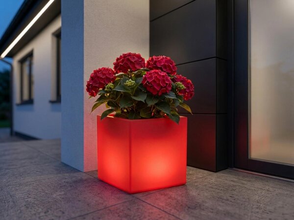Vaso da fiori solare a LED Smartwares OSL-60083 bianco 37 cm RGBW