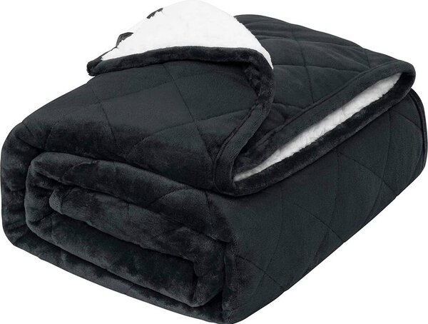 Coperta ponderata double face WOLTU, antistress, antracite, 150x200, 7 kg