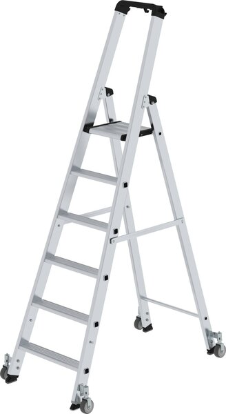 Scaletta per accesso da un solo lato con rotelle 6 gradini