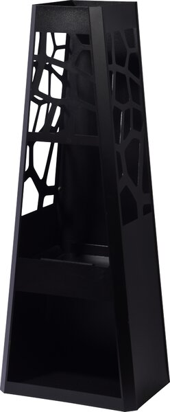 Camino da giardino di design dobar XL, grande stufa da patio con spazio per la legna da ardere, 48 x 30,5 x 124 cm, acciaio inox