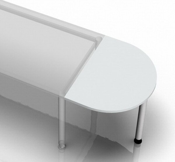 Tavolo da conferenza - Piano (senza gambe) / Piano aggiuntivo, modello Kontor, 80 x 60 cm, grigio
