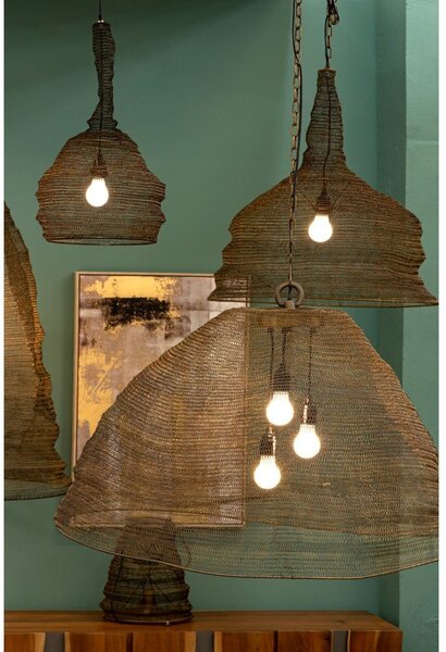 Lampadario color ottone in acciaio Amish – Bizzotto