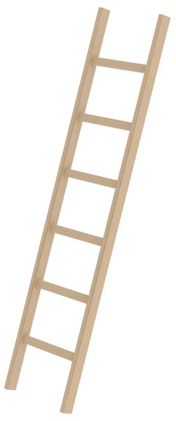 Scala singola a pioli in legno senza barra distanziatrice 6 pioli