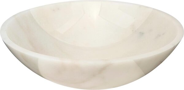 SAT Purity lavabo da appoggio in marmo bianco senza foro per rubinetto e troppopieno 43 x 43 cm