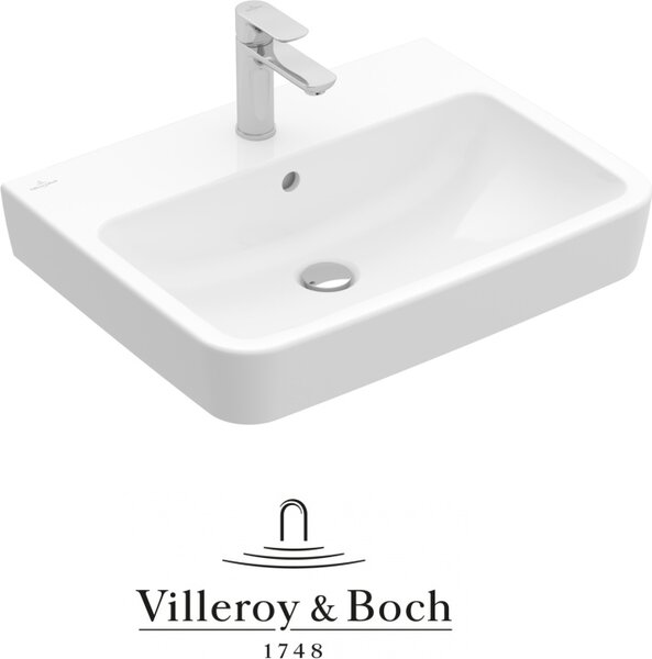 VILLEROY & BOCH O.NOVO Lavabo angolare 65 cm con CeramicPlus, bianco