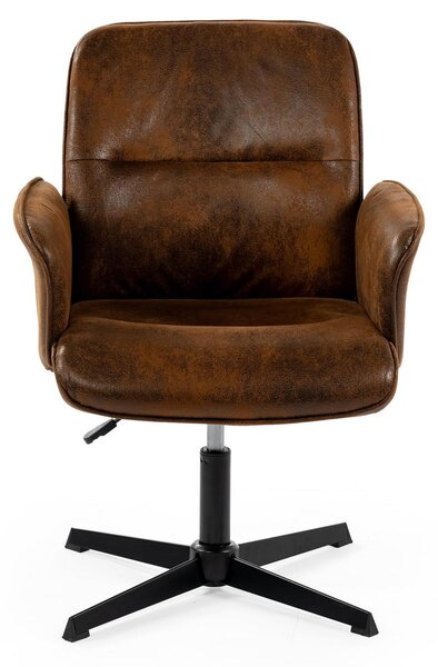 Sedia da ufficio, girevole, regolabile in altezza, rivestita in velluto, portata massima di 120 kg, colore marrone