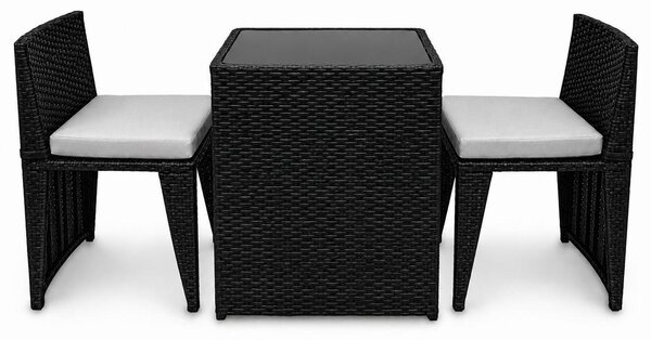 Gruppo di sedute Lacestone Polyrattan Nero MS-17385