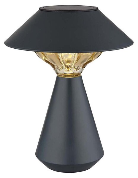 Lampada da tavolo solare a LED, metallo antracite, H 23 cm