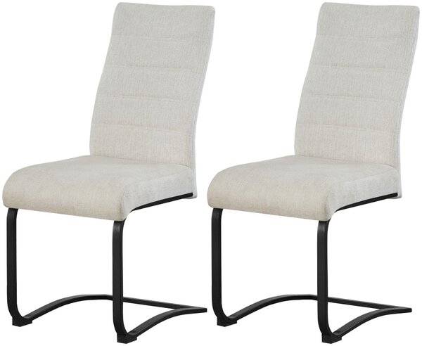 Xonox.home Set di 2 sedie Swing Leni in tessuto strutturato crema (L/H/D): 43 x 98 x 59 cm