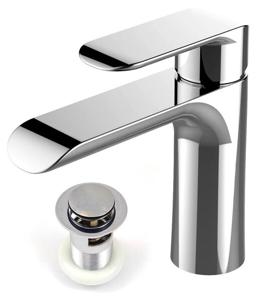 Solidchoice - Miscelatore per lavabo in cromo di alta qualità con tappo di scarico