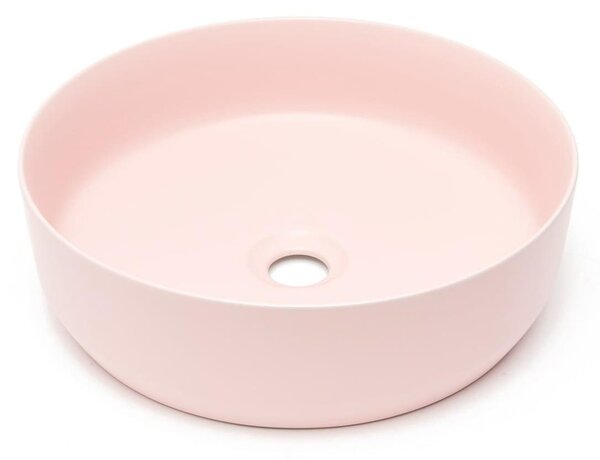 Lavabo SAT LOFTY Ø 39cm x 12h con scarico a scomparsa, rosa opaco