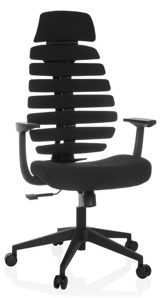 Sedia da ufficio ERGO LINE ECO, rivestita in tessuto, regolabile in altezza, ergonomica, colore nero