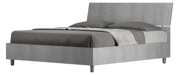 Letto Matrimoniale Testata dritta, Modello DEMAS Senza Rete e Senza Materasso Dimensioni 160x190 cm testata Bassa Nobilitato Colore Cemento