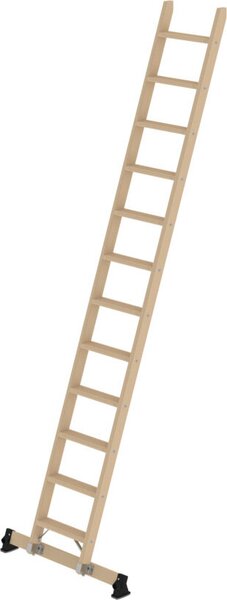 Scala a pioli in legno MUNK con traversa di livellamento, 12 gradini