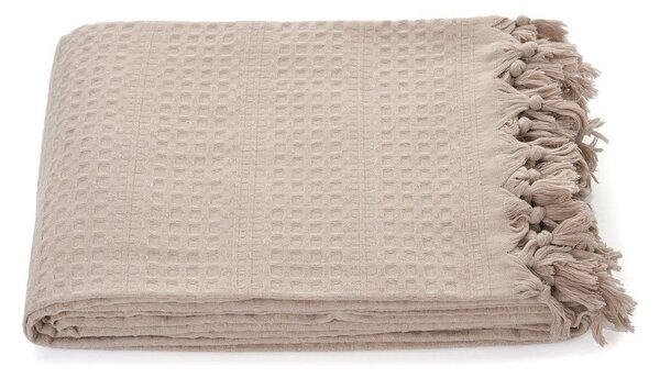 Copriletto beige in cotone 220x240 cm Lotus – Mijolnir
